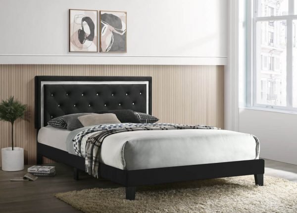 Bed king passion black velvet