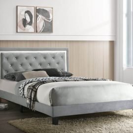 Bed king passion grey velvet