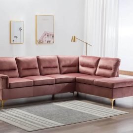 Sectional Vogue Sectional Pink Velvet