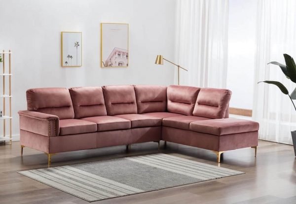 Sectional Vogue Sectional Pink Velvet