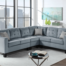 Sectional logan velvet gray