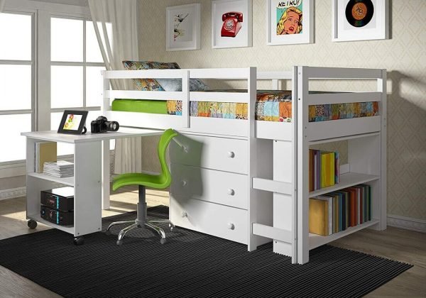 Bunk Bed 760-TW Loft Bed White