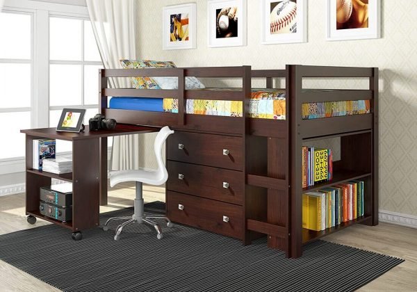 Bunk Bed760-TCP Loft Bed Cappuccino