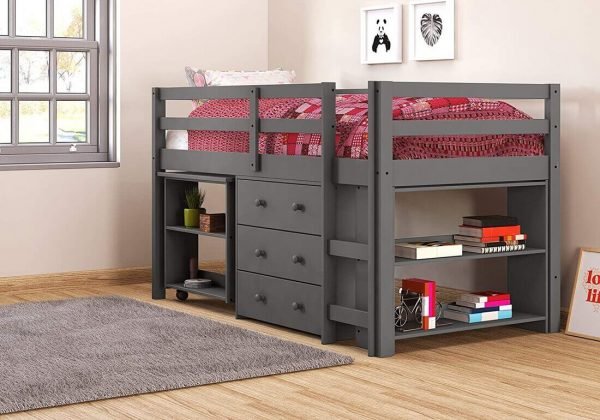 Bunk Bed760-TDG Loft Bed Grey