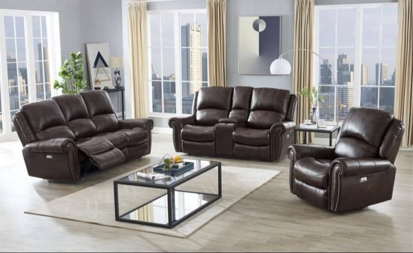 Reclining Set Italia Power TOP GRAIN LEATHER