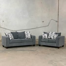 Sofa & loveseat 110-charcoal-2pc