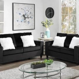 Sofa & loveseat cinderella-black