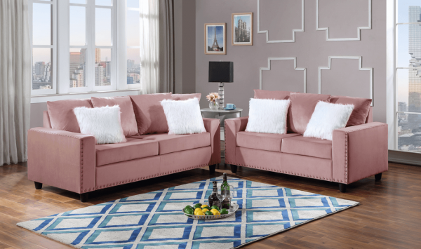 Sofa & loveseat cinderella-pink