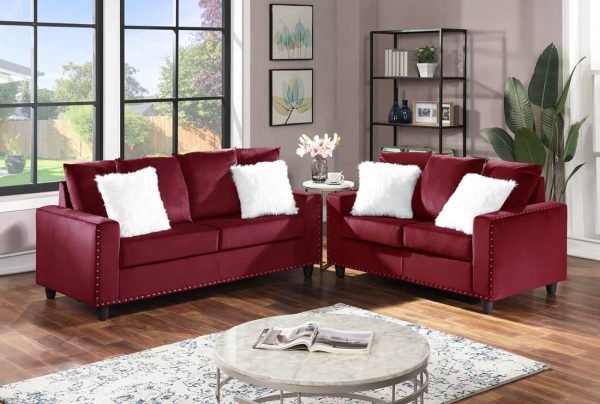 Sofa & loveseat cindy-red-1