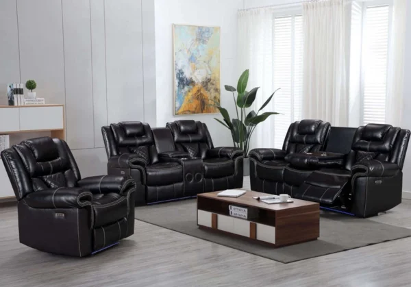 3 Piece Power Reclining Set alexablack