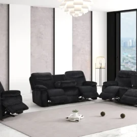3 Piece Power Reclining Set bravo black