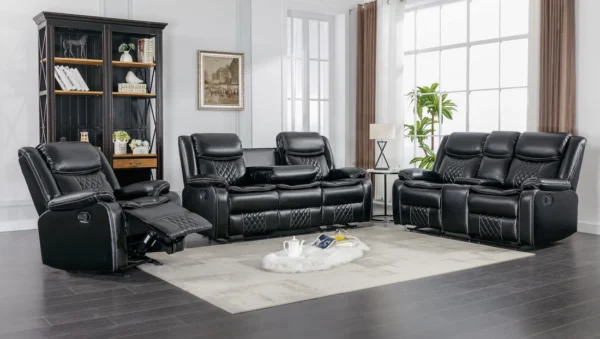 3 Piece Power Reclining Set westonblack