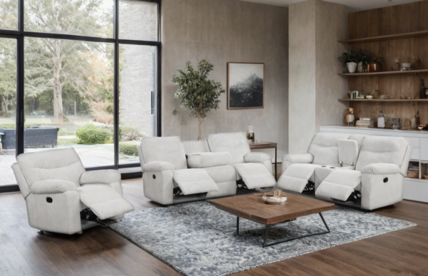 BRAVO Beige 3pc Reclining Set